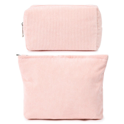 SOIDRAM 2 Pieces Makeup Bag Large Checkered Cosmetic Bag Capacity Canvas Mix Travel Toiletry Bag Organizer Cute Makeup Brushes Aesthetic Accessories Storage Bag for Women, Checkered Mix Rose Red