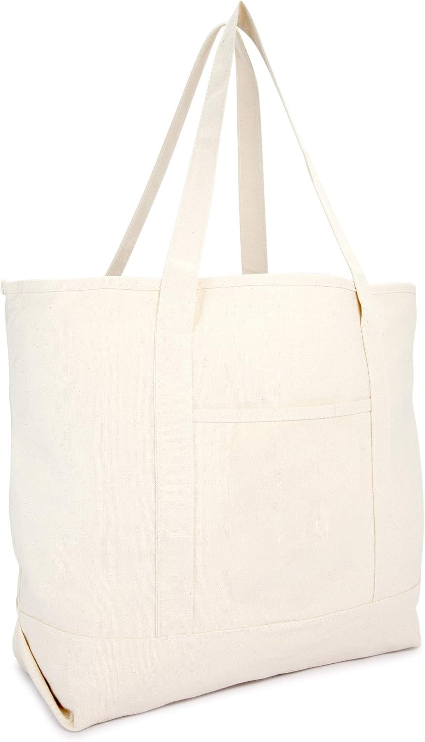 22" Open Top Heavy Duty Deluxe Tote Bag with Outer Pocket