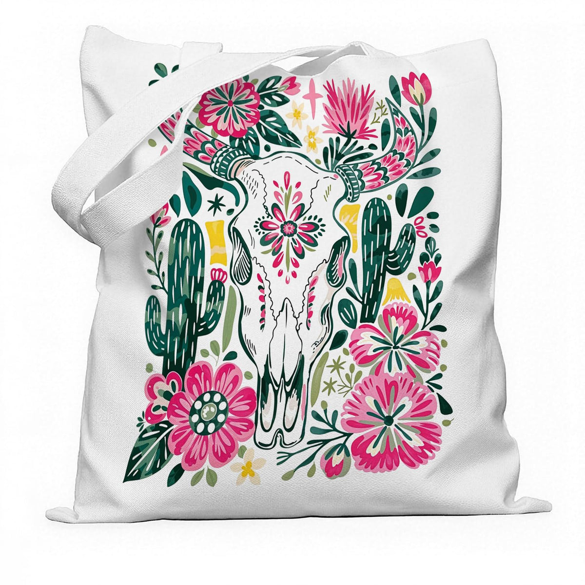 Funny Animal Canvas Bag, Christian Inspirational Tote Bag, Boho Watercolor Floral Butterfly Canvas Bag