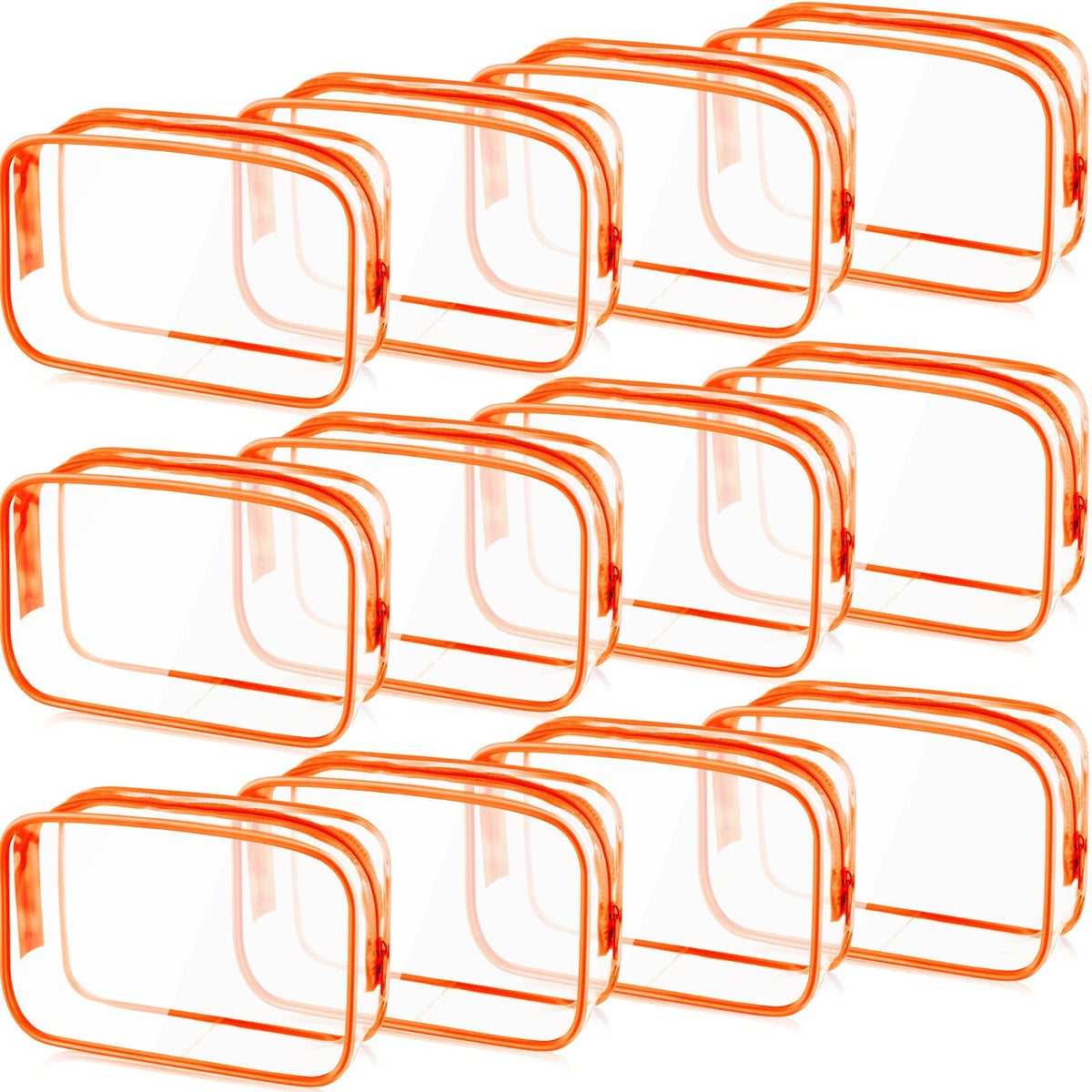 Weewooday 12 Pcs Clear Cosmetic Bags PVC Zipper,None