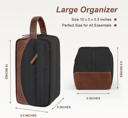 Travel Toiletry Bag for Men, Black, Medium
