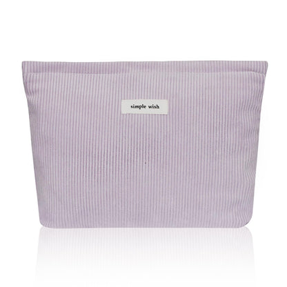 Wudygirl Makeup Bag for Women Travel Cosmetic Bag 10.5"x7.5" Beige