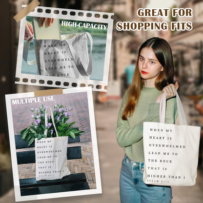 Jesus Christian Tote Bag for Women, Christian Bible Gifts, Religious Reusable Shopping Grocery Bags