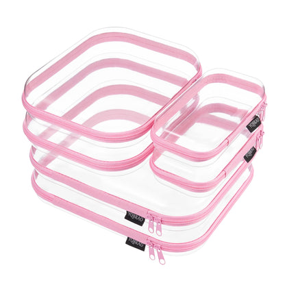 YQBRAO Clear Hard Shell Zipper Cases, 3 Large Travel Organizers, White