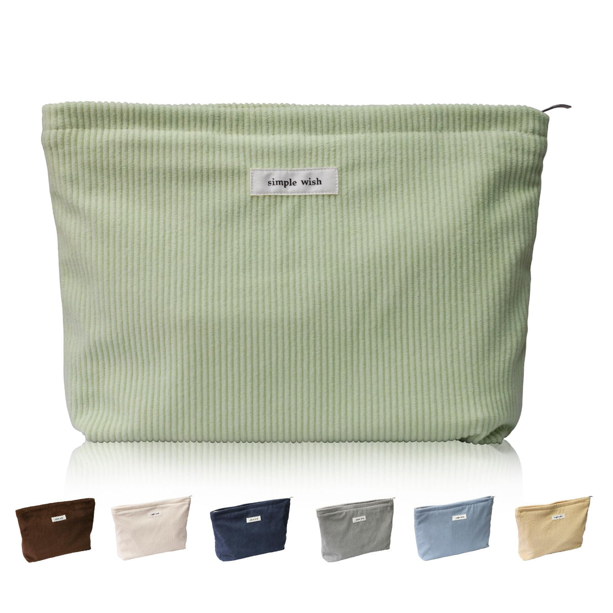 Wudygirl Makeup Bag for Women Travel Cosmetic Bag 10.5"x7.5" Beige