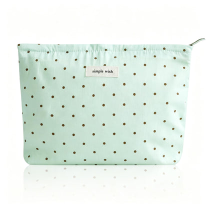 Wudygirl Makeup Bag for Women Travel Cosmetic Bag 10.5"x7.5" Beige