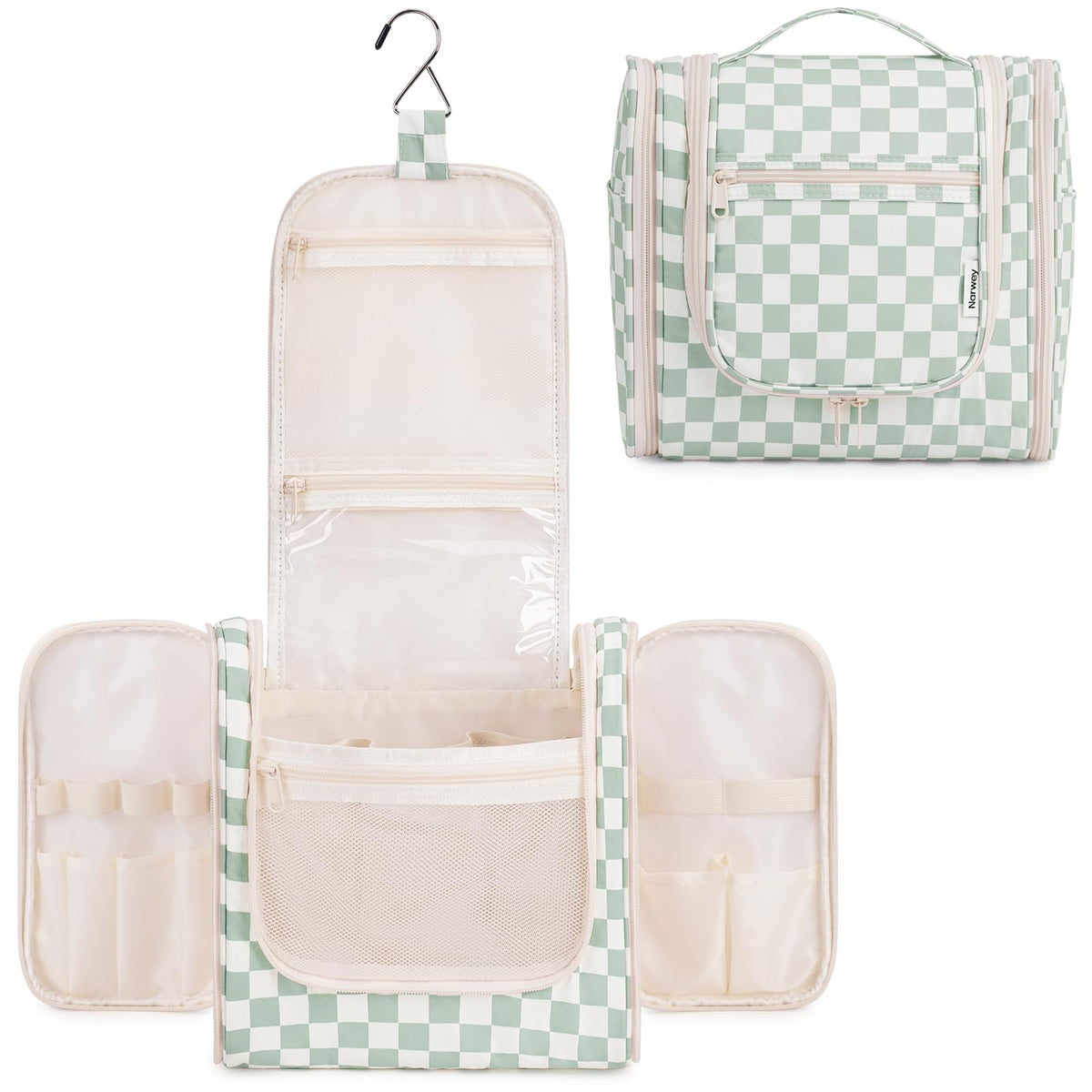 Narwey Hanging Travel Toiletry Bag for Women, Makeup Cosmetic Bag