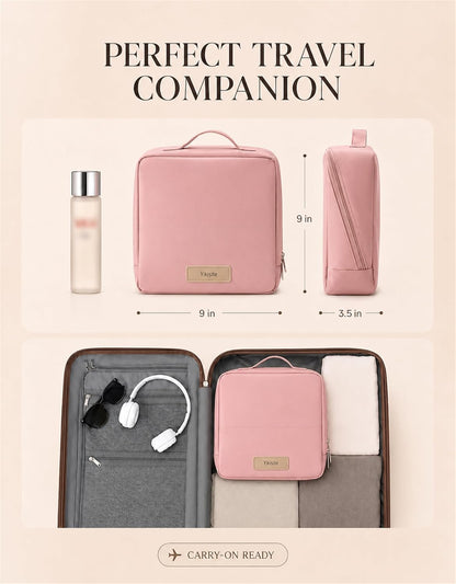 Standing Travel Makeup Bag, Large Cosmetic and Toiletry Bag Organizer