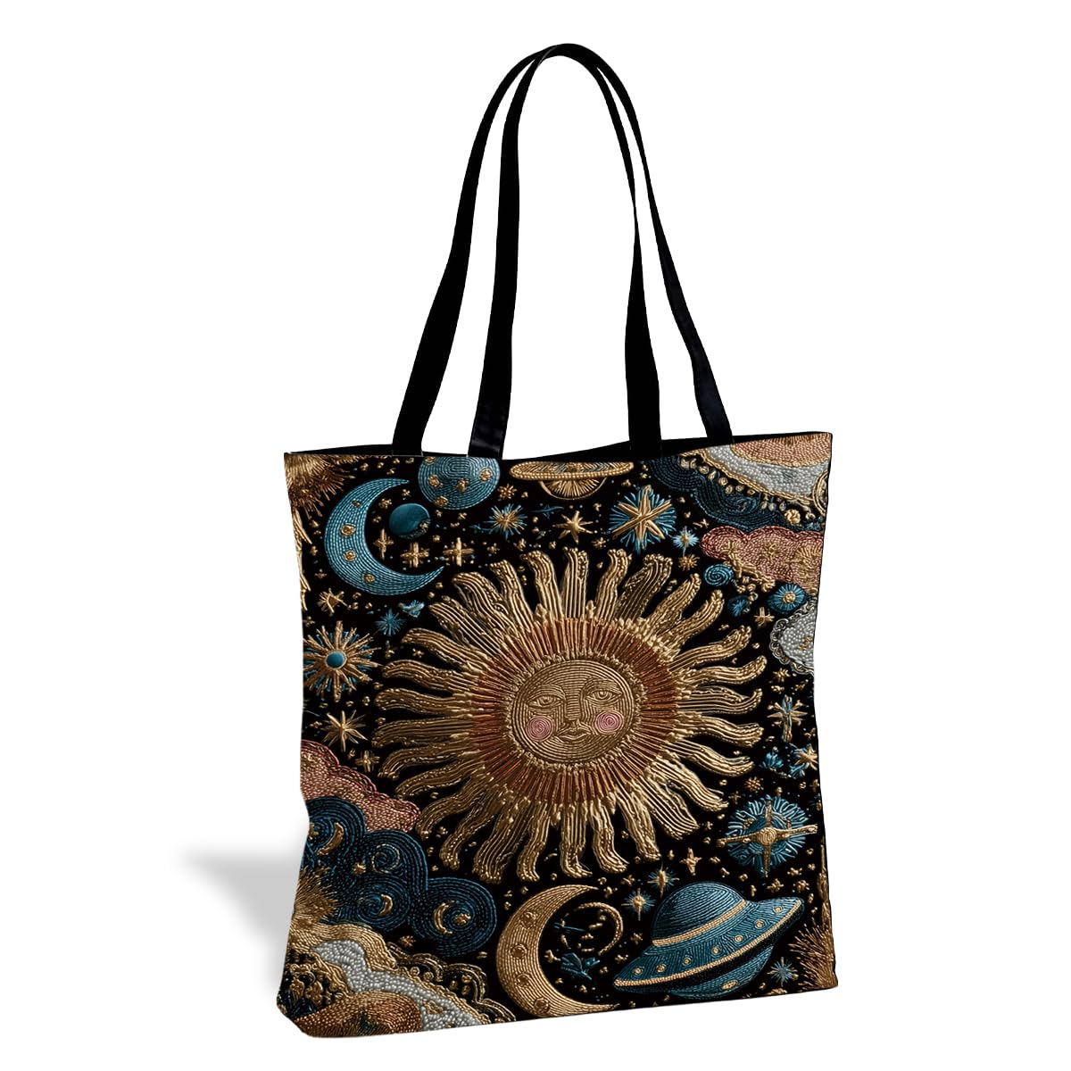 Funny Canvas Tote Bag, Reusable Shoulder Bag for Shopping Library Travel