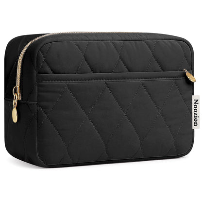 Noozion Makeup Bag Travel Toiletry Bag, Puffy Padded Cosmetic Bag for Women, Makeup Organizer Case, Wide-open Pouch Purse, Travel Essentials