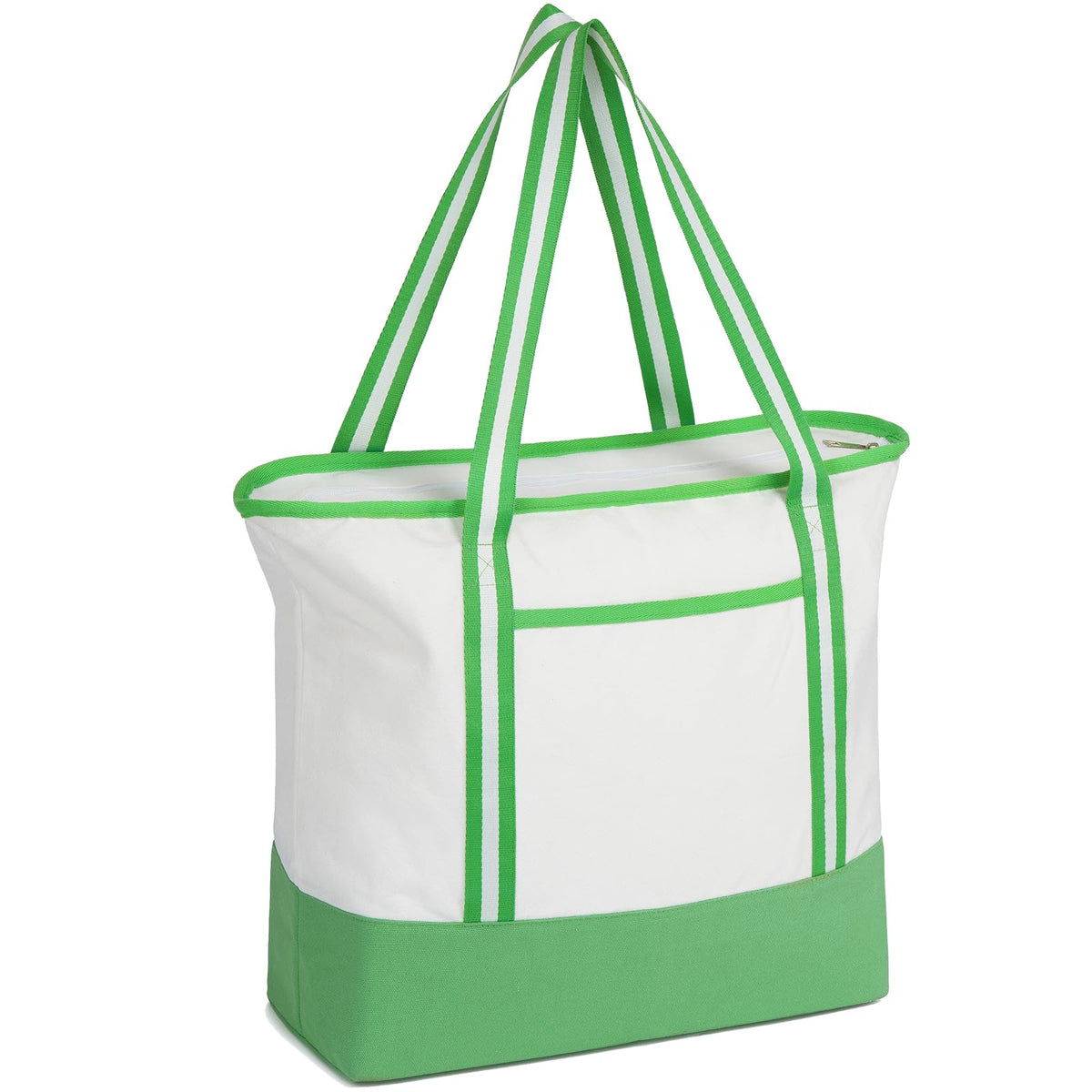 Carbrea 15 Inch Large Canvas Tote Bag with Bottom Support, White, 1 Pack