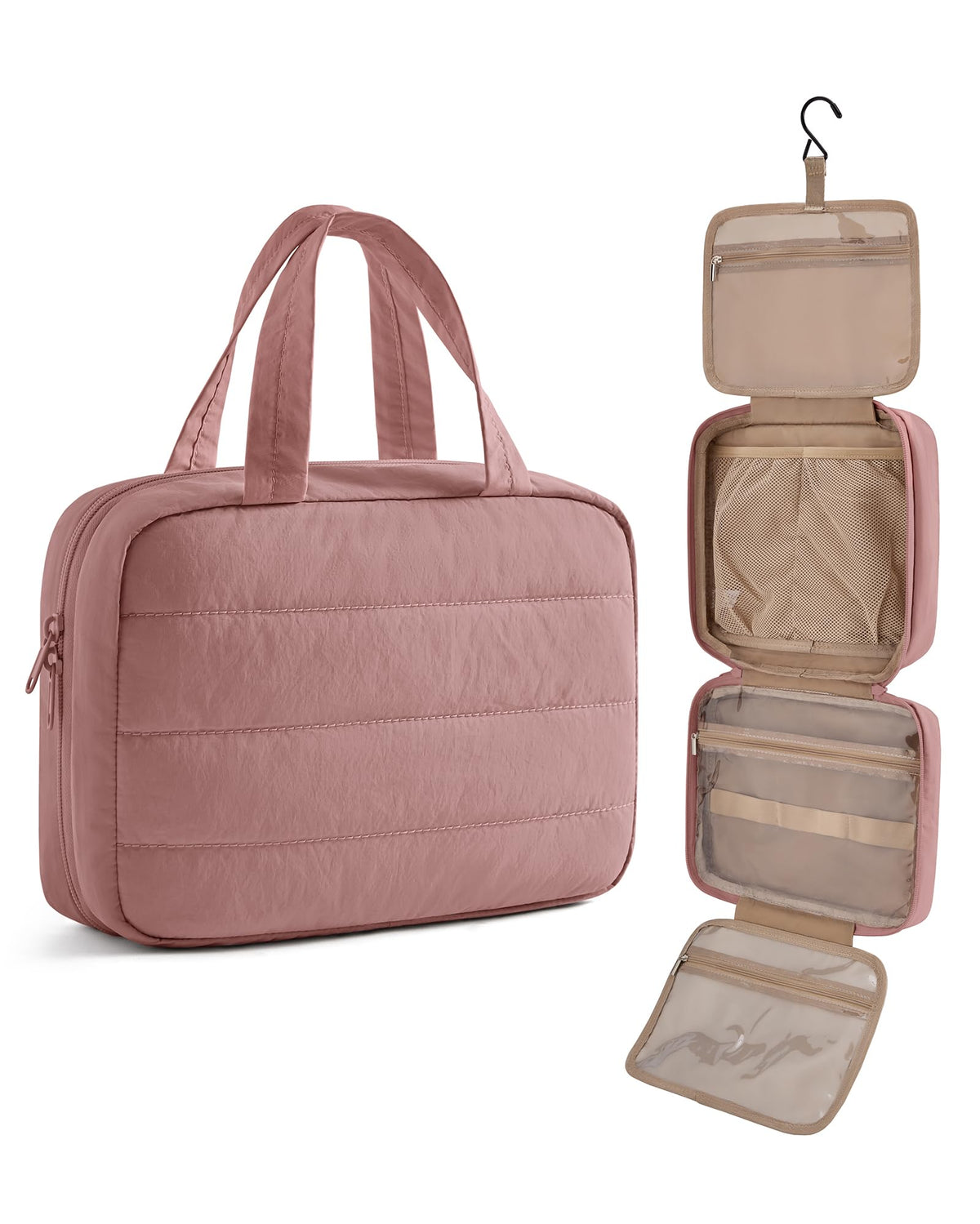 LIGHT FLIGHT Travel Toiletry Bag - Hanging Makeup Organizer for Women & Men