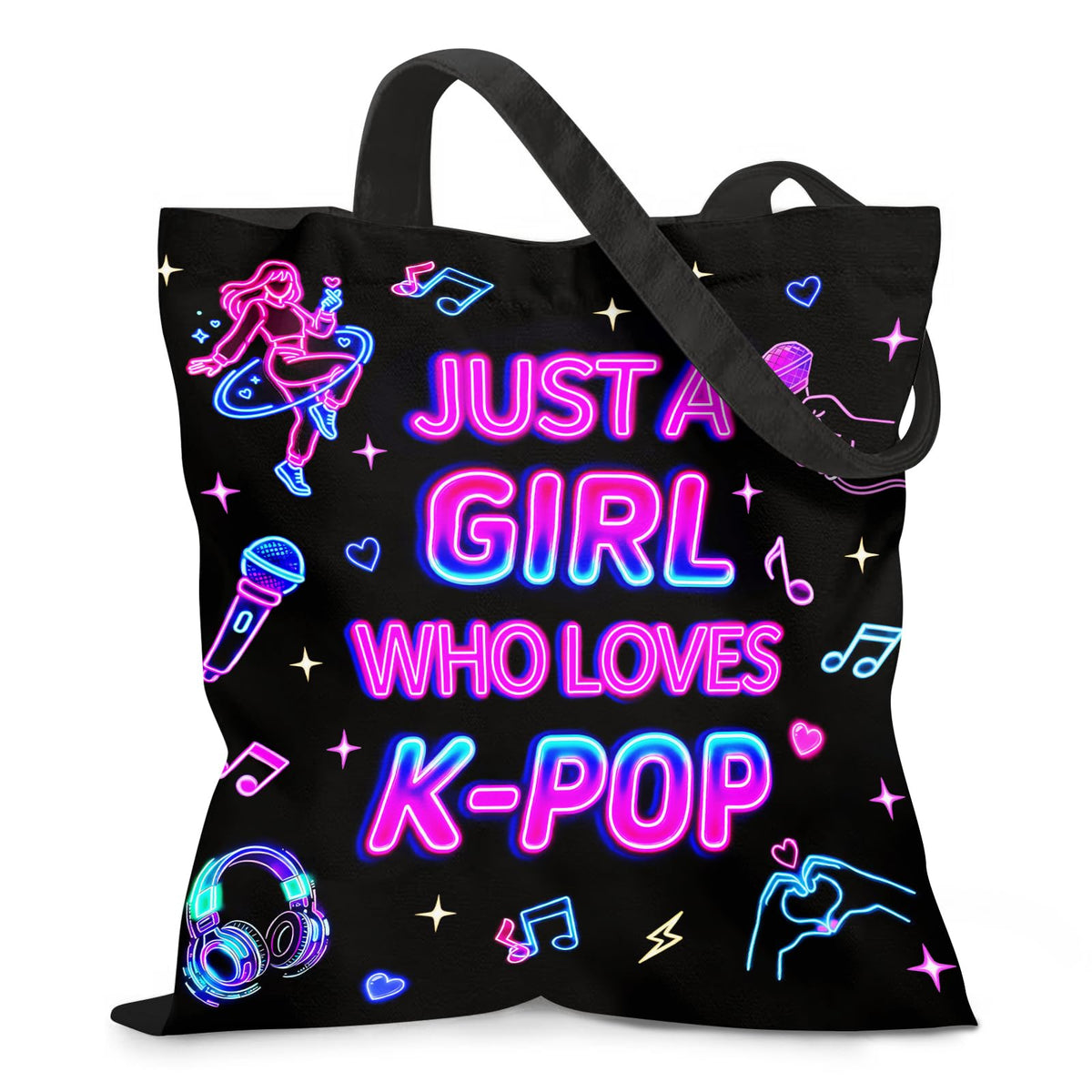Aesthetic Canvas Tote Bag for Women - with Magnetic Snap Closure & Zipper Inner Pocket Reusable Bag for Shopping