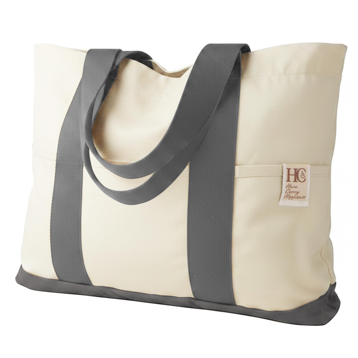 Large Reusable Grocery Bags with Pockets, Heavy Duty Canvas Tote.