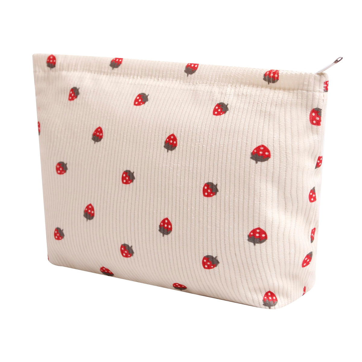 Cosmetic Bags for Women - Corduroy Cosmetic Bag Aesthetic Women Handbags Purses Smile Dots Makeup Organizer Storage Makeup Bag Girls Case Bags (A-Beige)