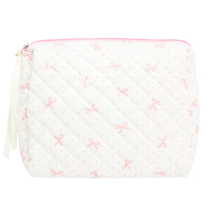 Quilted Makeup Bag for Women, Travel Cosmetic&Toiletry Bag,Gauze Heart