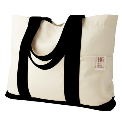 Large Reusable Grocery Bags with Pockets, Heavy Duty Canvas Tote.