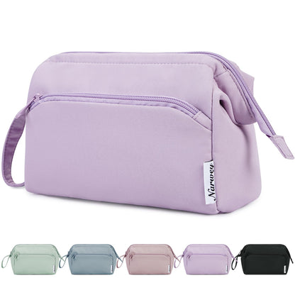 Narwey Travel Makeup Bag Toiletry Bag, Wide Open Cosmetic Bag for Women