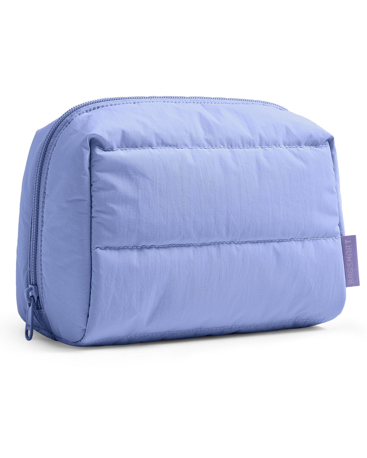 BAGSMART Small Makeup Bag, Puffy Wide-open Zipper Cosmetic Pouch, Pink