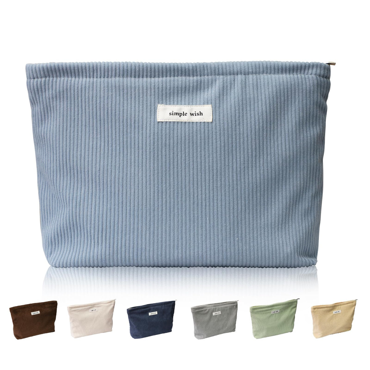 Wudygirl Makeup Bag for Women Travel Cosmetic Bag 10.5"x7.5" Beige