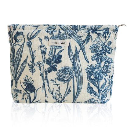 Wudygirl Makeup Bag for Women Travel Cosmetic Bag 10.5"x7.5" Beige