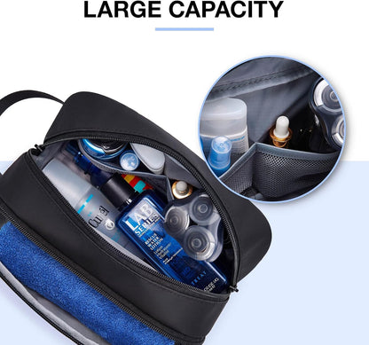 BAGSMART Travel Toiletry Bag for Men, Dopp Kit Water Resistant Shaving Bag for Toiletries Accessories, Black-Medium