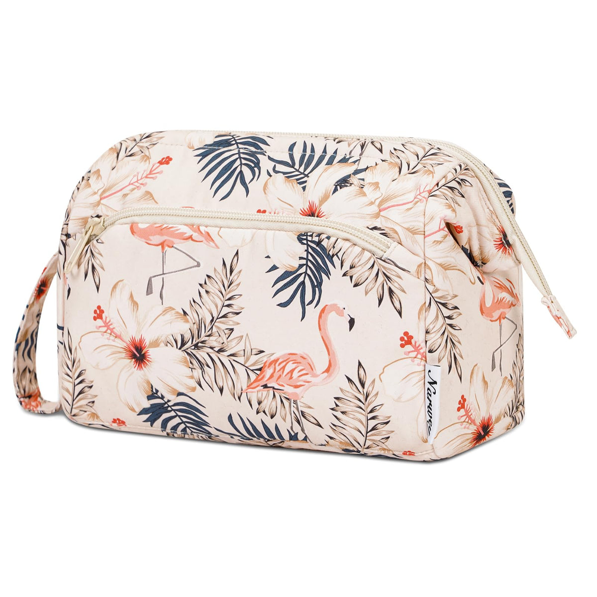 Narwey Travel Makeup Bag Toiletry Bag, Wide Open Cosmetic Bag for Women