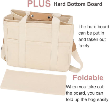 Barsine Messenger Bag for Women and Men, Multi-Pocket & Compartments Everyday Tote, Lightweight Canvas Bible Sturdy Bag