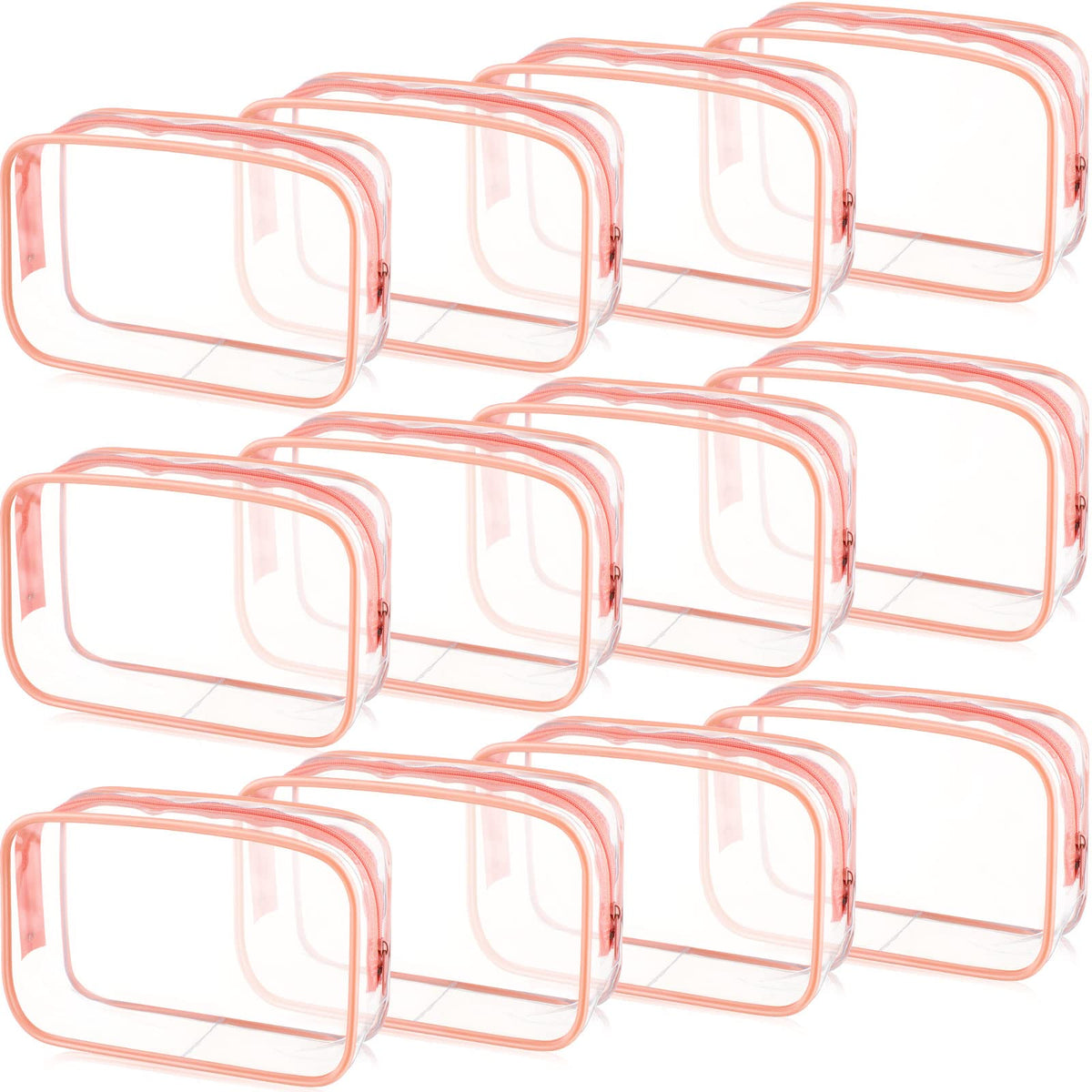 Weewooday 12 Pcs Clear Cosmetic Bags PVC Zipper,None