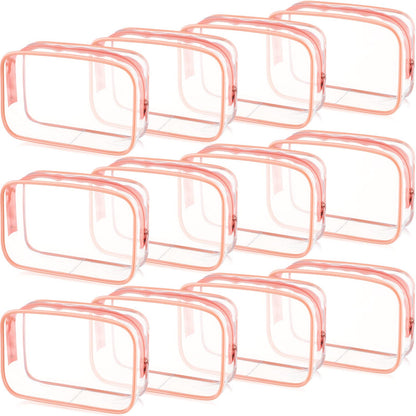 Weewooday 12 Pcs Clear Cosmetic Bags PVC Zipper,None