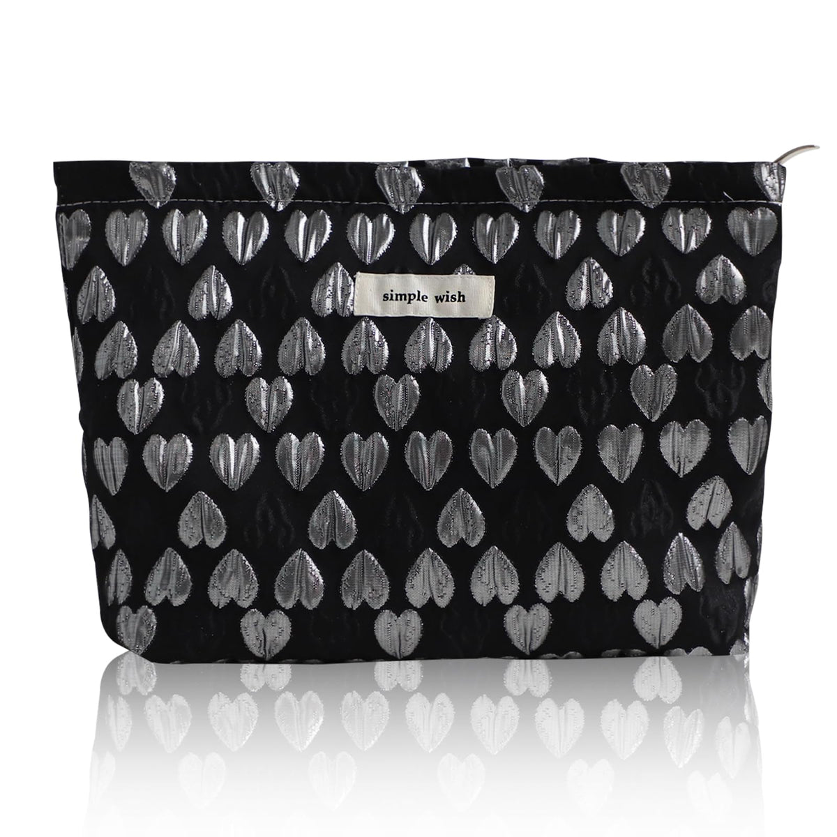 Wudygirl Makeup Bag for Women Travel Cosmetic Bag 10.5"x7.5" Beige