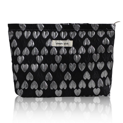 Wudygirl Makeup Bag for Women Travel Cosmetic Bag 10.5"x7.5" Beige