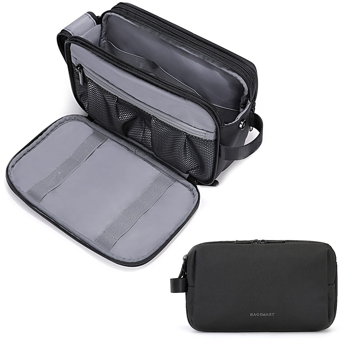 BAGSMART Toiletry Bag for Men, Travel Toiletry Organizer Dopp Kit Water-resistant Shaving Bag for Toiletries Accessories, Door Room Essentials,Pink-medium