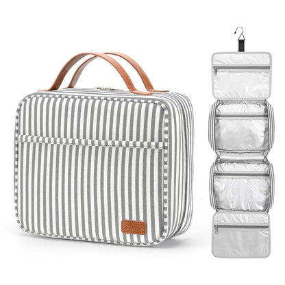 Bosidu Hanging Travel Toiletry Bag,Large Capacity Cosmetic Travel Toiletry Organizer for Women with 4 Compartments & 1 Sturdy Hook,Perfect for Travel/Daily Use/Christmas