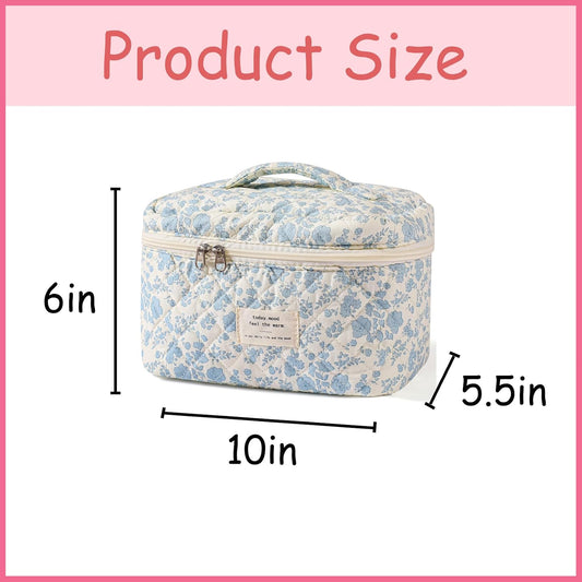 uekeboag Large Travel Quilted Makeup Bag for Women