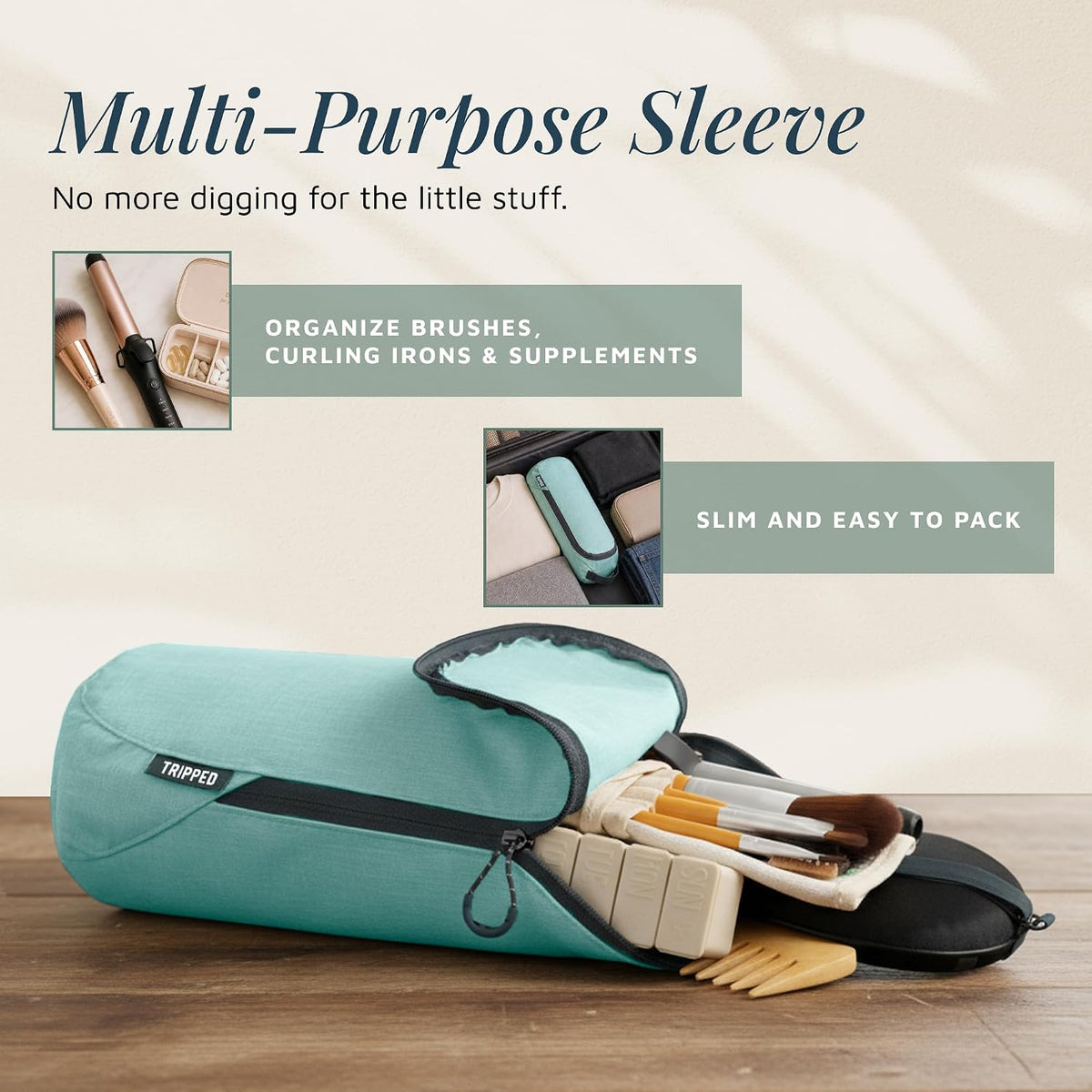 TRIPPED Travel Gear 3-Piece Travel Toiletry Bag Set