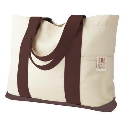 Large Reusable Grocery Bags with Pockets, Heavy Duty Canvas Tote.