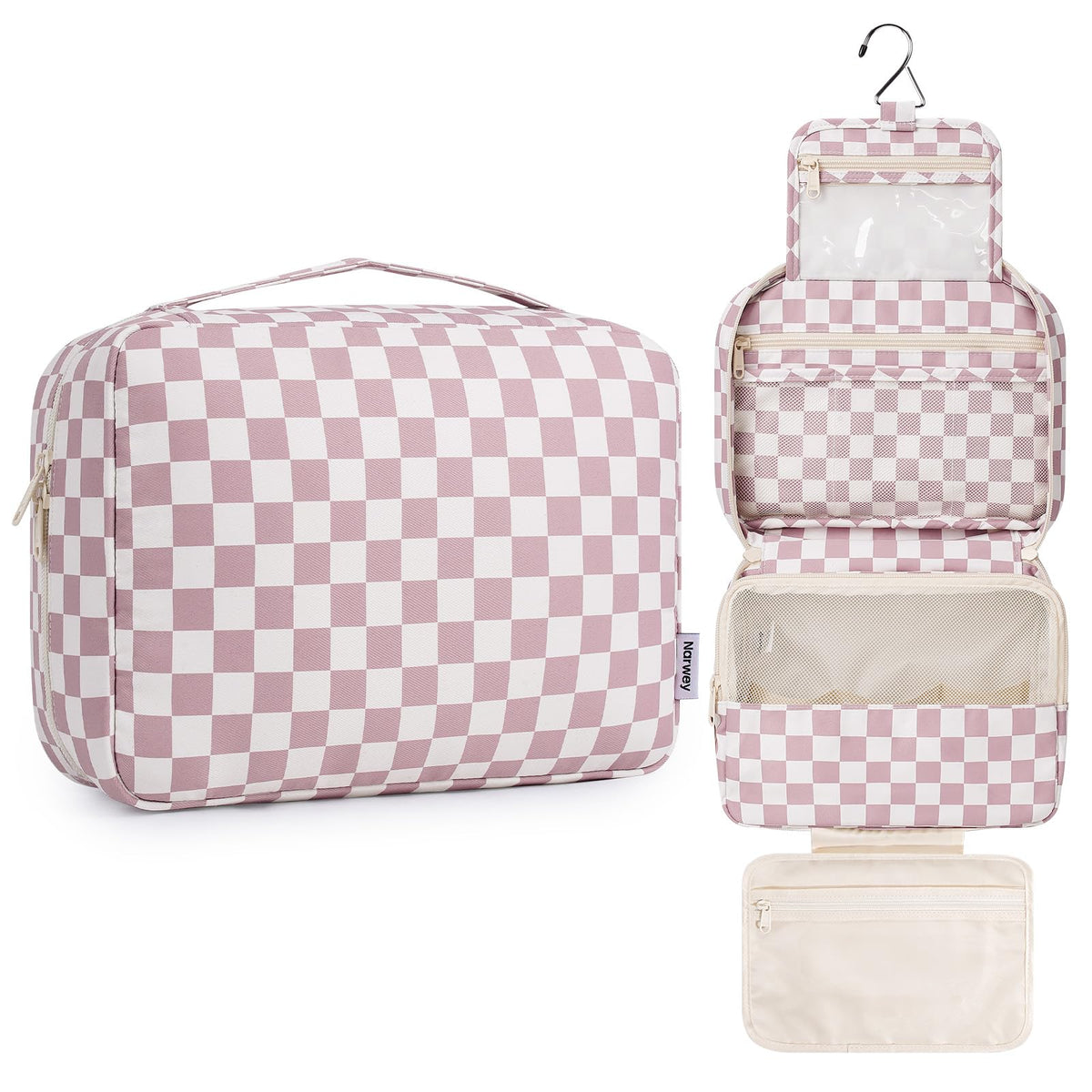 Narwey Hanging Travel Toiletry Bag for Women, Large Makeup Cosmetic Bag