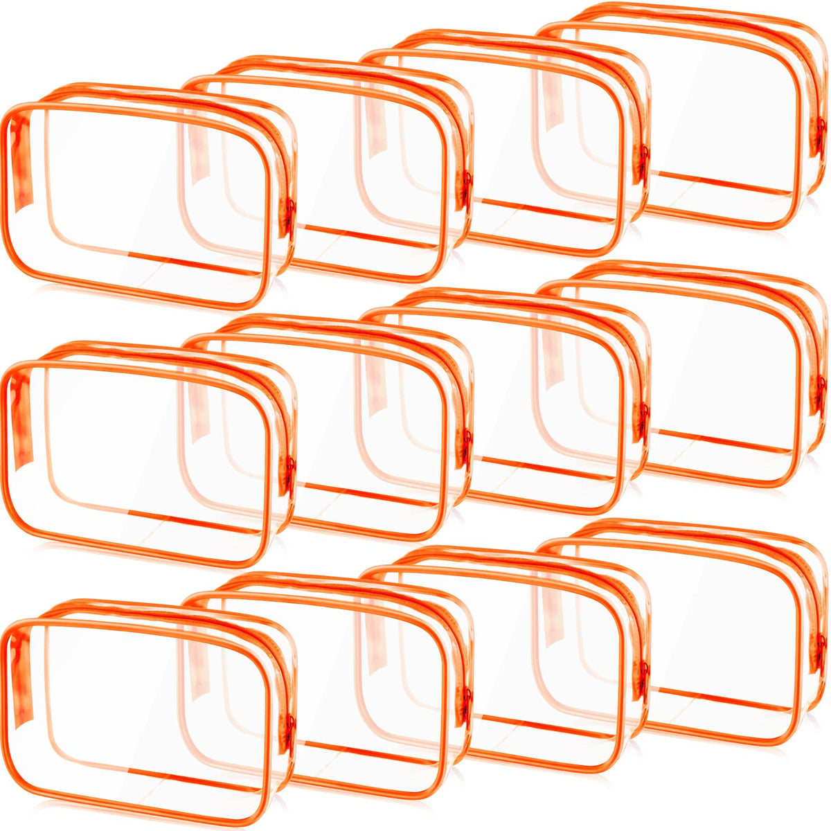 Weewooday 12 Pcs Clear Cosmetic Bags PVC Zipper,None