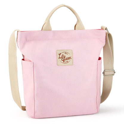 Lily queen Women Canvas Tote Handbags Casual Shoulder Work Bag Crossbody