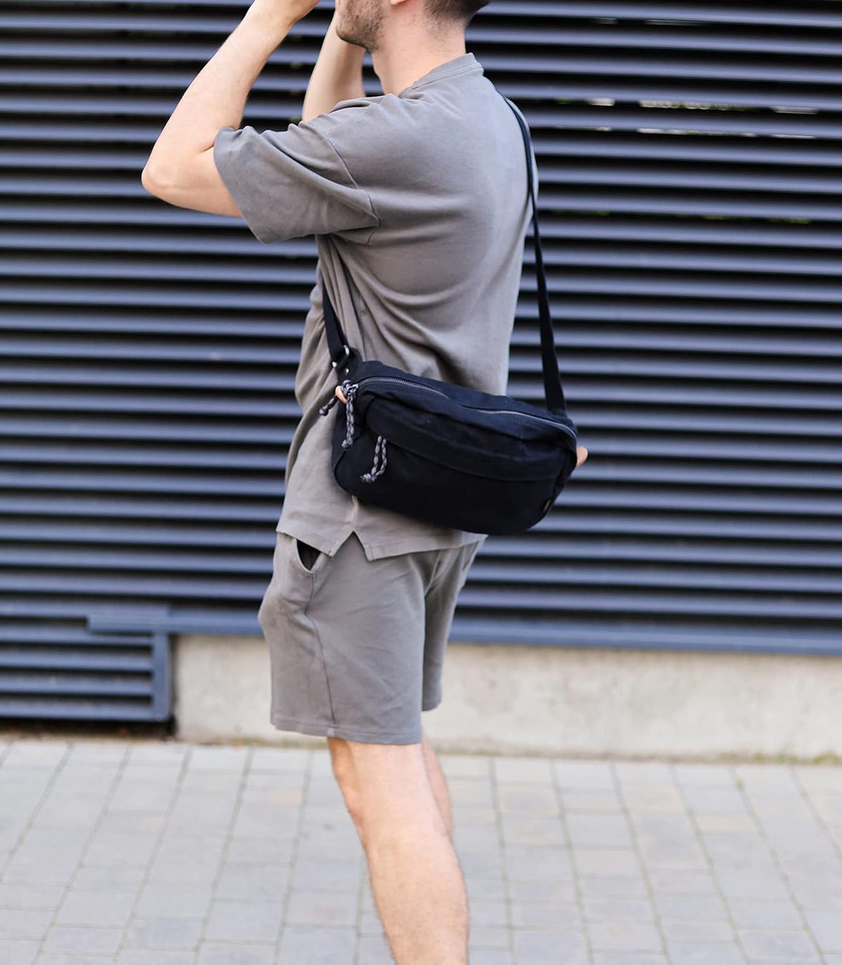 GOOTIUM Men’s Crossbody Pack - Canvas Daily Essentials Sling Bag Small Shoulder Backpack