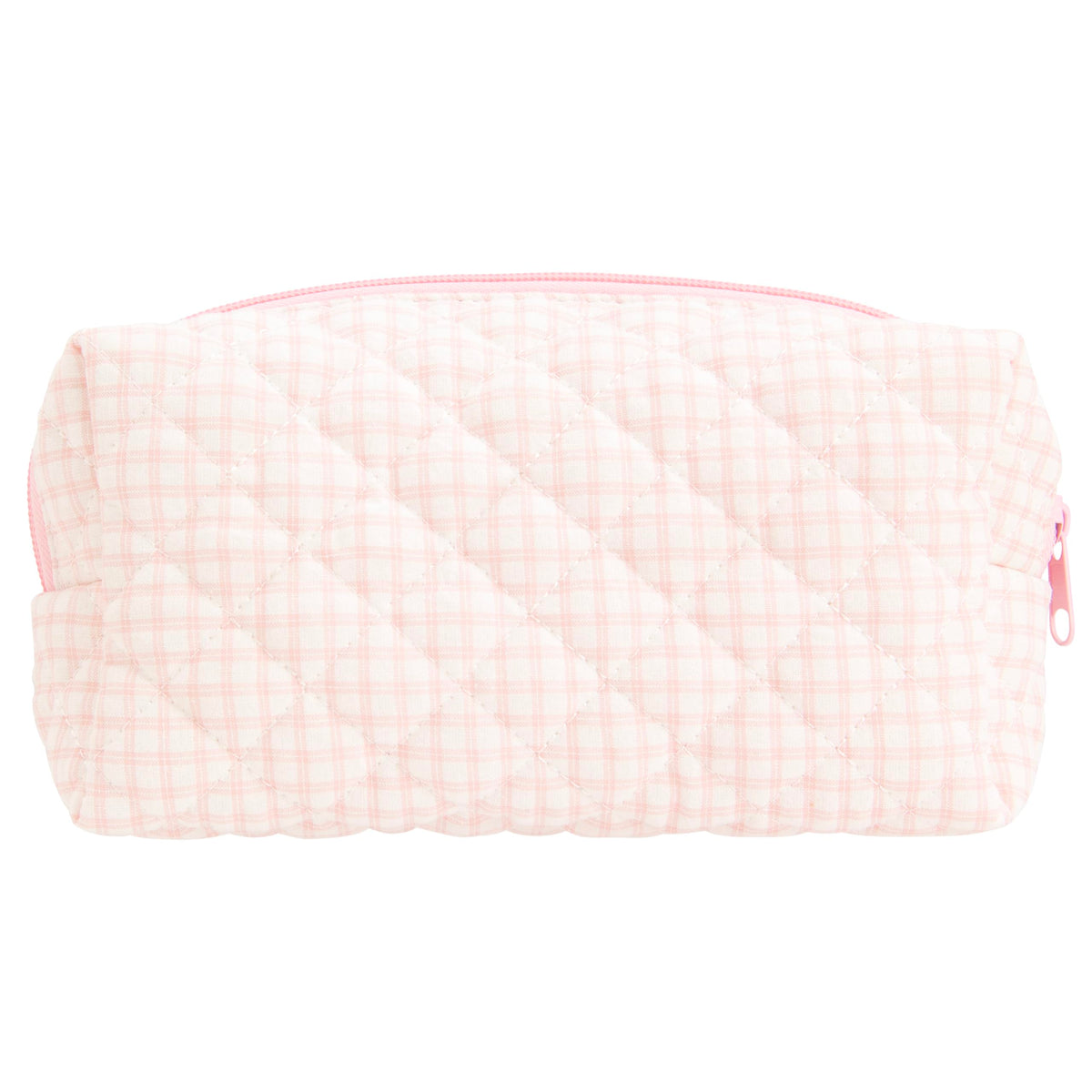 PAZIMIIK Small Quilted Makeup Bag,Zipper Cosmetic Pouch,Grey Floral