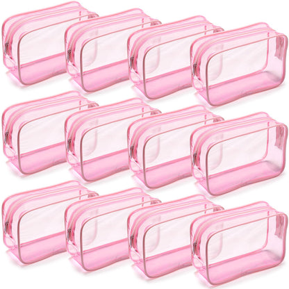 Weewooday 12 Pcs Clear Cosmetic Bags PVC Zipper,None