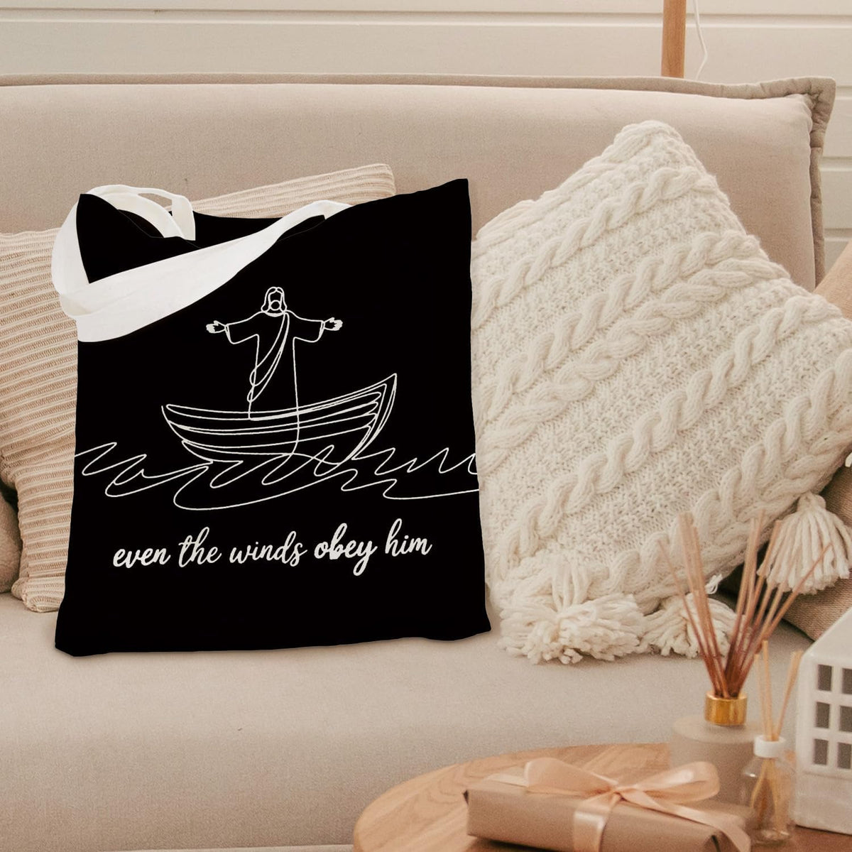 kunlisa Christian Tote Bag for Women, Christian Gifts for Women Faith Canvas Tote Bag