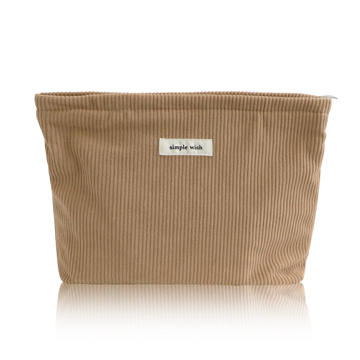 Wudygirl Makeup Bag for Women Travel Cosmetic Bag 10.5"x7.5" Beige