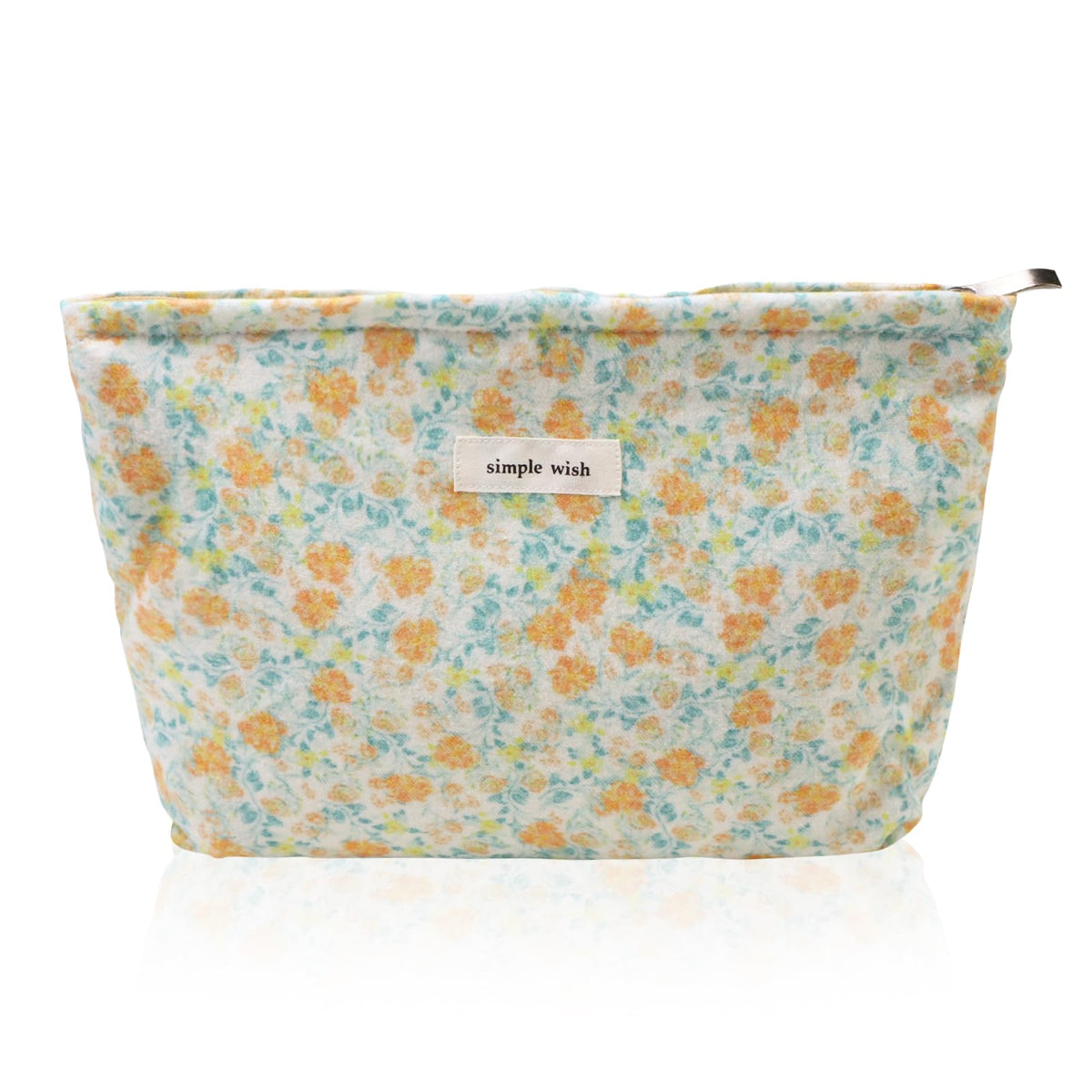 Wudygirl Makeup Bag for Women Travel Cosmetic Bag 10.5"x7.5" Beige