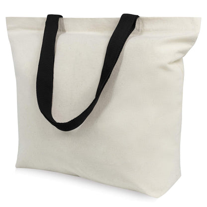 TOPDesign 2-Pack Canvas Tote Bags with Magnetic Snap, Reusable Grocery Shopping Bags, DIY Your Creative Designs