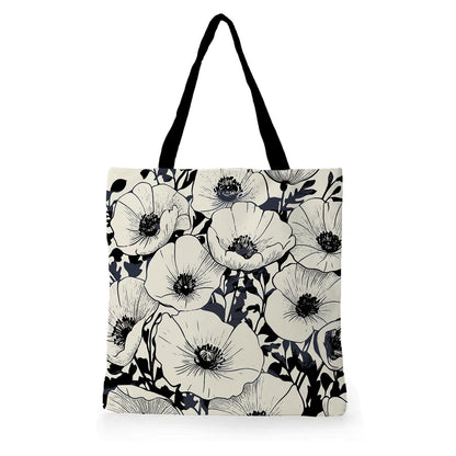 Vintage Floral Canvas Tote Bag