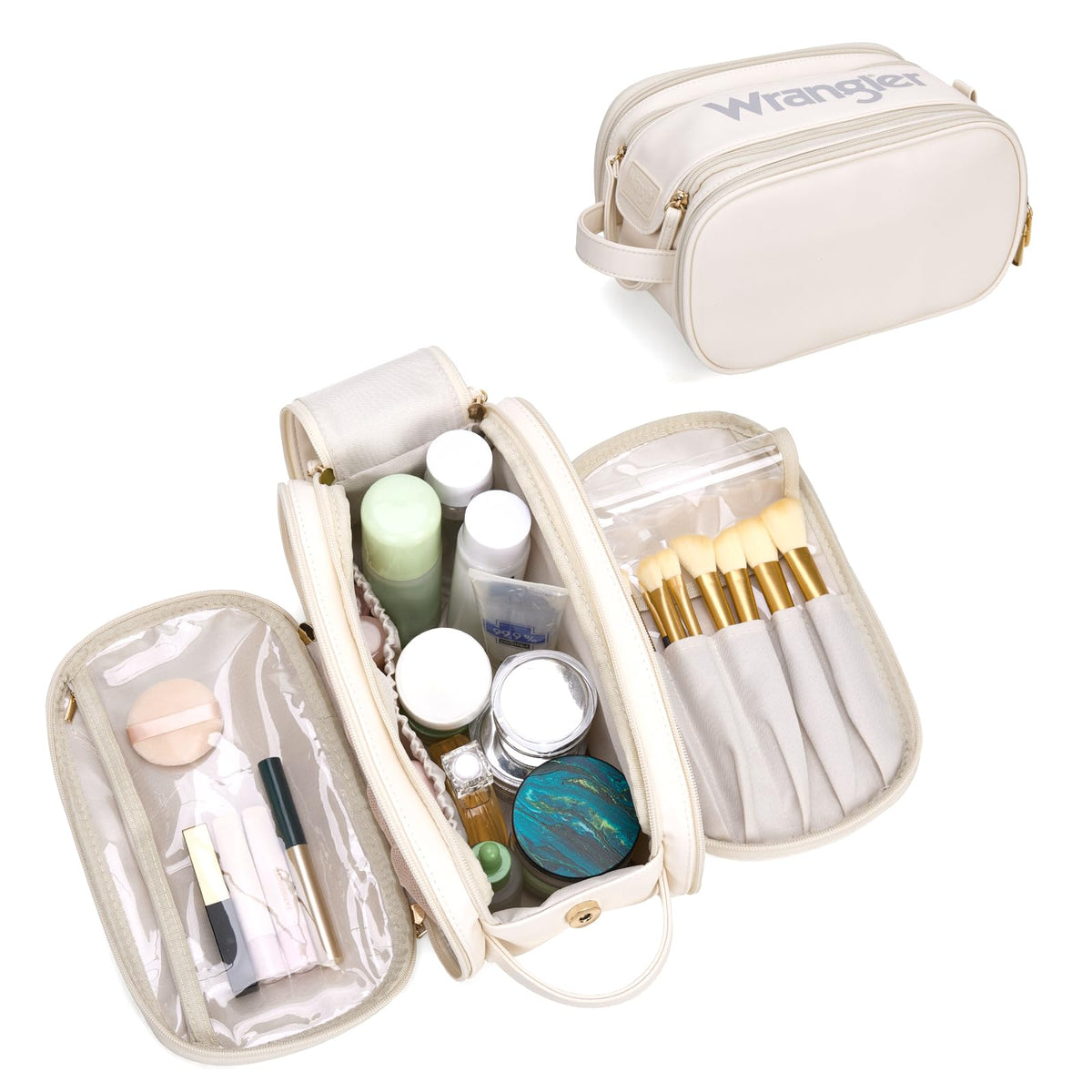 Wrangler Large Makeup Bag Travel Toiletry Bag Portable Cosmetic Bag