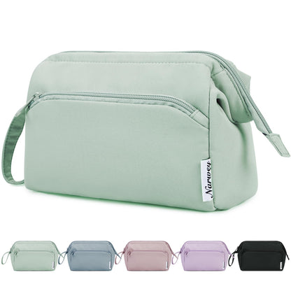 Narwey Travel Makeup Bag Toiletry Bag, Wide Open Cosmetic Bag for Women